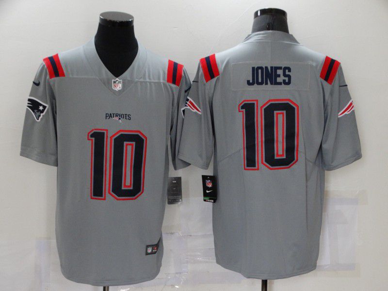 Men New England Patriots #10 Jones Grey Nike Vapor Untouchable Limited 2021 NFL Jersey